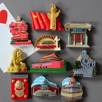 3d Tvorivé cestovného ruchu pripomíname magnety na chladničku veľkej stene Tiananmen Cisársky Palác Pekingu Suvenírov kolekcie darček
