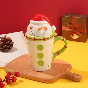 3d Tvorivé Vianočné Avatar Karikatúra Roztomilý Šálka Keramické Vianočný Pohár Vody S Vekom, Mlieko, Káva úžitkovej Vody Pohár