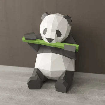 3D Typ Panda Zvierat Papier Model Hračka Domova Obývacia Izba Dekor DIY Papier Plavidlá Model Strany Darček Stene Visí C