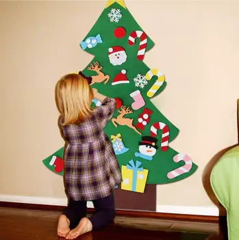 3D urob si sám Cítil Vianočný Stromček Nový Rok Darčeky Deti Hračky Umelý Strom Stene Visí Ozdoby, Vianočné Dekorácie pre Domov
