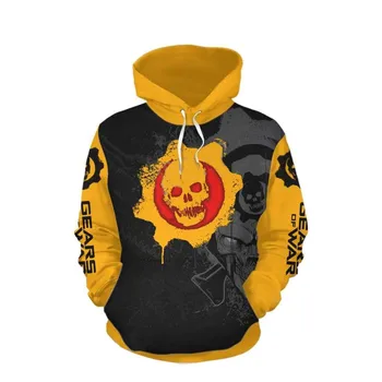 3D Vytlačené Hra Gears of War Anime s kapucňou, Lebka Človeka hoodies streetwear Mužov vrchné oblečenie Hip Hop s kapucňou Mikiny