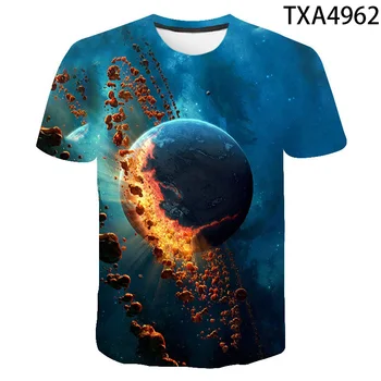 3D Vytlačené T-shirts Farebné Vesmír, Hviezdna Obloha Chlapec Dievča Deti Móda Muži, Ženy, Deti Bežné Krátky Rukáv Cool Topy Čaj