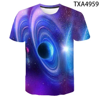3D Vytlačené T-shirts Farebné Vesmír, Hviezdna Obloha Chlapec Dievča Deti Móda Muži, Ženy, Deti Bežné Krátky Rukáv Cool Topy Čaj