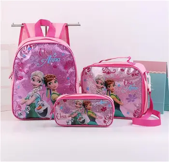 3ks Disney princezná deti batoh Elsa taška ceruzka cartoon prípade Mrazené dievča, chlapec, darček taška pre školy študent