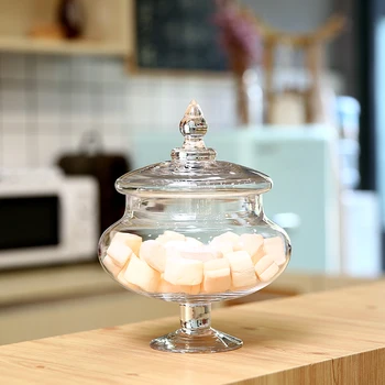 3KS Európskej sklo candy dezert jar transparentné skladovanie jar tvorivé cukru v miske narodeniny dekor kuchyňa decor keramickej nádoby LB81302