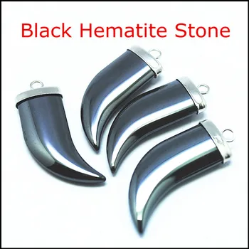 3ks prírody black hematite kameňa nové dámske prívesky, šperky, prívesky, veľkosť 32x12mm luxusný náhrdelník prívesky