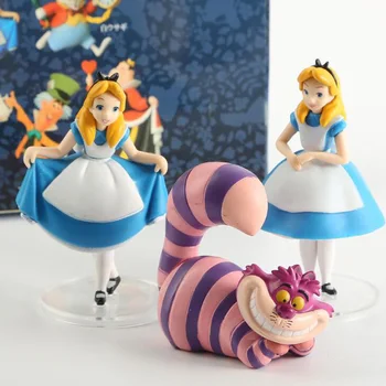 3ks/set Disney Alice in Wonderland 6.5-9 CM PVC Akcia Postavy Cartoon Anime Dekorácie Zber Figúrka Hračka pre Deti Darček