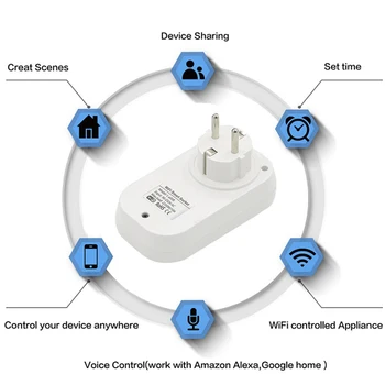 3ks Tuya WIFI Smart Zásuvky Smart Plug Švajčiarsko Plug 10A Diaľkové Ovládanie Alexa Domovská stránka Google Energie Monitor