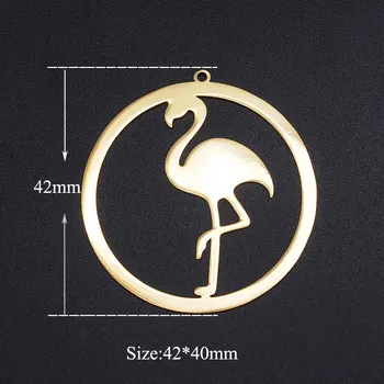 3ks/veľa Veľké Módne Flamingo Nehrdzavejúcej Ocele, Šperky, Prívesok pre Náušnice DIY Charms Veľkoobchod Vysoko Leštené