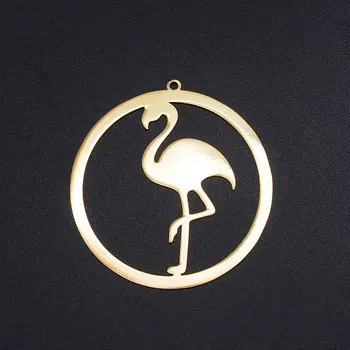3ks/veľa Veľké Módne Flamingo Nehrdzavejúcej Ocele, Šperky, Prívesok pre Náušnice DIY Charms Veľkoobchod Vysoko Leštené