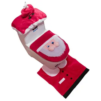 3ks Zábavné Dizajn Santa Kryt Sedadla Wc Koberec Vianočné Kúpeľňa Nastaviť Domáce Dekorácie
