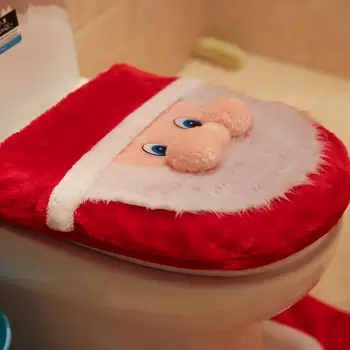 3ks Zábavné Dizajn Santa Kryt Sedadla Wc Koberec Vianočné Kúpeľňa Nastaviť Domáce Dekorácie