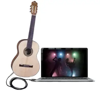 3m USB Rozhranie Mužov 6.35 mm Elektrická Gitara Converter Kábel Studio Audio Kábel Gitara Počítača na Konektor Kábel Adaptéra