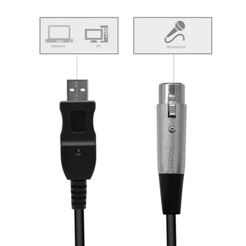 3M USB Samec XLR Mikrofón USB, MIC Link Kábel Nové