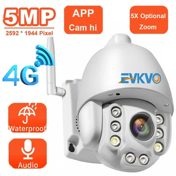 3MP SIM Karta 3G, 4G, Bezdrôtová Mini PTZ Dome Kamera 5MP Vonkajšie 5X Voliteľné Zoom obojsmerné Audio Bezdrôtový Wifi Bezpečnostné Kamery CCTV