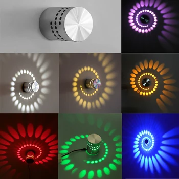 3W Moderný Minimalistický LED Nástenné svietidlo Špirála Sconce KTV Dekor Úspory Energie