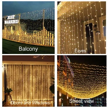 3x3 LED Cencúľ String Opony Svetlá na Vianočné Rozprávky Vonkajší priestor Pre Svadbu/Party//Záhradné Dekorácie, Lampy, krytý dovolenku svetlo