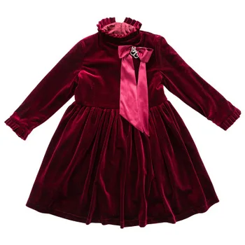 4-10 ročná dievčina dieťa na jar a na jeseň šaty nové kórejské módne skladaný long-sleeve veľké dieťa módne princezná šaty