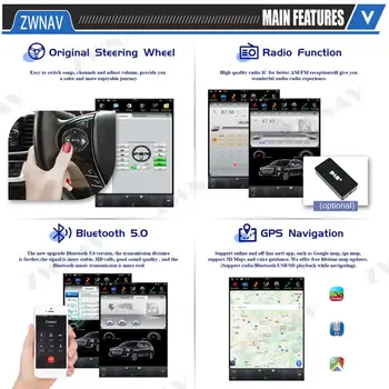 4+128G Tesla Obrazovke Carplay Pre 2007-Ford EDGE Android Auto Multimediálny Prehrávač, GPS, Audio Rádio Rekordér Auto Stereo Vedúci Jednotky