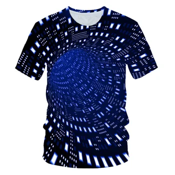 4-20 Rokov, Deti 3D T-Shirt Chlapcov Dievča Farebné Whirlpool Búrlivú Vír 0 1 Tlač Oblečenie 2021 Letné Deti Tričká Topy