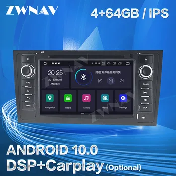 4+64GB DSP Carplay Pre AUDI A6 1997 1998 1999 2000-2005 Allroad 2000-2006 Android 10 Prehrávač, GPS Auto Audio Stereo Rádio Rekordér