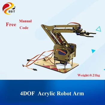 4 DOF Unassembly Akryl Mechanické Rameno Robot Manipulátor Pazúr pre Arduino Maker Vzdelávania DIY Kit Robot