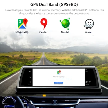 4 Kanálový 360° Panoramatické 4G Android 10 Palcový Auta DVR Kamera Tabuľa stredovej Konzoly Zrkadlo 4K WIFI GPS DashCam Video Rekordér