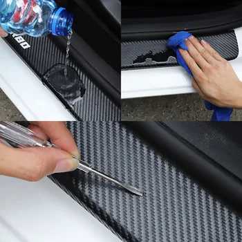 4 ks dverí auta parapet ochranca kože uhlíkových vlákien samolepky Auto Príslušenstvo Pre Ford Focus ST 2013 -2020 Auto Nálepky