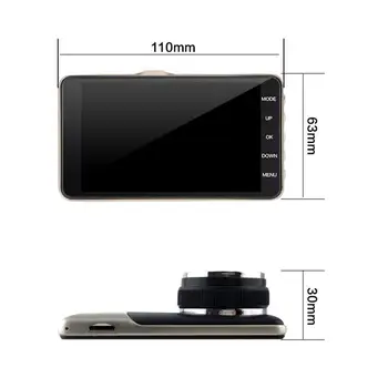 4-Palcový LCD Displej Dash Cam Duálny Objektív HD 1080P Kamera Auta DVR Vozidla videorekordér G-Senzor, Parkovacie Monitor S 32G TF Karty