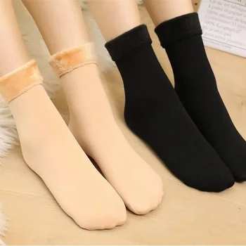 4 páry/Veľa Hot Predaj Teplý Tepelné Vlny Cashmere Zimné Ponožky Unisex Hladký Zamatový Topánky Poschodí Spacie Ponožky pre Mužov a Ženy