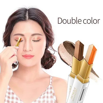 4 typy Dvojité Farba Nepremokavé Eyeshadow Stick Matný Stereo Leskom Farebné Očné tiene Krém Pero Očné tiene pre lenivé ľudí