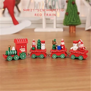 4 Uzly Drevené Vianočné Vlak Nový Rok Vianočné Dekorácie Pre Domov Santa Claus Dar, Hračky, Remeslá Tabuľka Deco Navidad Vianoce