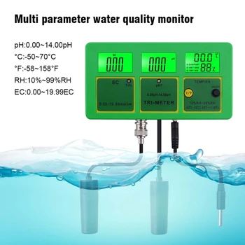 4 v 1 PH TEMP ES RH Kvality Vody Tester Monitor PH Meter Multi-parameter vodomeru pre Bazény Pitnej Vody v Akváriu