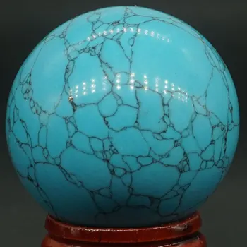 40 MM Drahokam Modrá Tyrkysová Oblasti Crystal Ball Reiki Liečenie Svete Domova