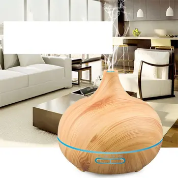 400 ml Vôňa Zvlhčovač Vzduchu póry dreva s LED svetlá Esenciálny Olej Difúzor Aromaterapia Elektrické Hmly Maker pre Domáce