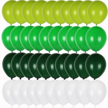 40pcs 10 inch zelená latexové balóny pre chlapca, deti, narodeniny, party dekorácie balón olivový zelený balón jungle zvierat balón nastaviť