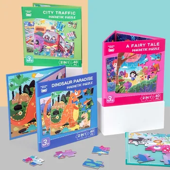 40pcs/set Drevené Magnetické Knihy, Deti Puzzle Skladačka Hračka Brain Training Hra Učenia Pravopisu Puzzle Vzdelávacie Hračky Vianočný Darček