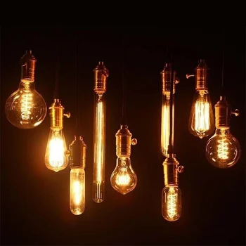 40W Starožitné Vintage Retro Edison Žiarovky E27 Špirála Žiarivé Svetlo Edison Lampa Pre Prívesok na Čítanie Osvetlenie Drôt 1meter