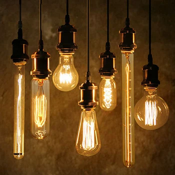 40W Starožitné Vintage Retro Edison Žiarovky E27 Špirála Žiarivé Svetlo Edison Lampa Pre Prívesok na Čítanie Osvetlenie Drôt 1meter