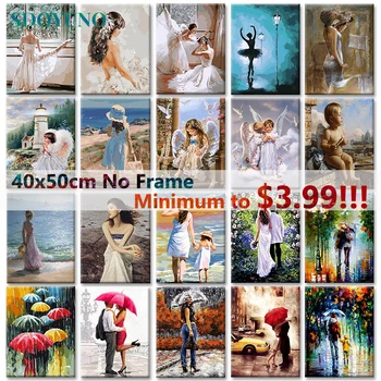 40x50cm Obrázok Olej Painitng Na Plátne DIY Digitálne Frameless Maľovanie Podľa Čísel Pre Dospelých Home Decor Jedinečný Dar
