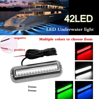 42 LED Podvodné Pontón Zárubňa Svetlo 50W Nehrdzavejúcej Ocele Loď Nepremokavé Žiarovka Biela/Modrá/Zelená/Červená