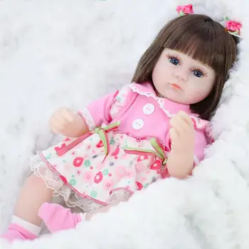 42cm Rovné Vlasy Reborn Baby Doll Rozkošný Mäkké Realisticky Bábika Simulácia Bebe Bábiky Hračky Pre Dievčatá
