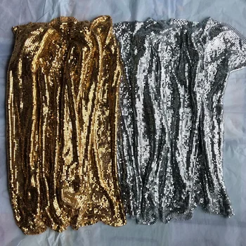 45*30 cm Lacné zlatá Farba l kovové kovové pletivo sequin textílie pre závesy sexy ženy, večer Cosplay šaty obrus plavky