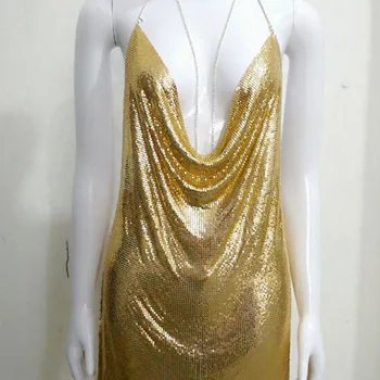 45*30 cm Lacné zlatá Farba l kovové kovové pletivo sequin textílie pre závesy sexy ženy, večer Cosplay šaty obrus plavky