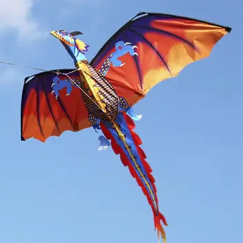 47x55 inch Veľký 3D animovaný Draka Draka Pterosaur Dinosaura Lietajúci Draci S Chvost 328ft Kite Linka pre Deti, Dospelých Outdoorové Športy
