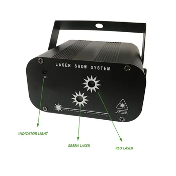 48 Vzory Laserový Projektor Vianočné Disco Svetlo Zelená a Červená Hviezda Sprcha DJ Party Svetlá LED Fáze Dekorácie Svetla pre Domáce