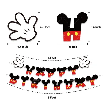 48pcs Disney Mickey Mouse Party Dekorácie Balóny Happy Birthday Party Vlajka Cake Decoration Tortu Vňaťou pre Deti
