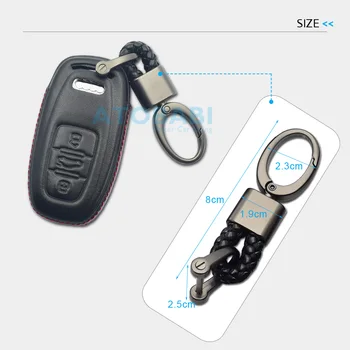 4D Kožené Kľúča Vozidla Prípade Pre Audi A1 A3 A4 A5 A6 A7 A8 Q5 Q7 R8 S5 S7 O5 RS Smart Remote Fob Kryt Chránič Keyless Bunda Taška
