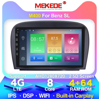 4G LTE android10.0 4G+64 G Auto multimédiá gps hráč na Mercedes SL R230 SL350 SL500 SL55 SL600 SL65 Vstavané carplay DSP IPS