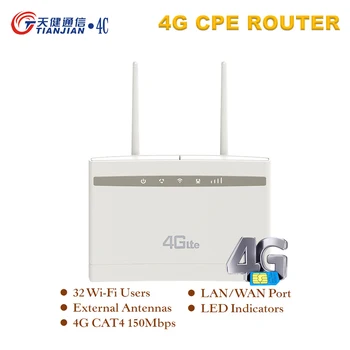 4g lte, wifi router 300mbs CPE externé dual antény 4G bezdrôtový modem hotspot siete WAN, LAN port mobile 4g bezdrôtový smerovač odomknutá